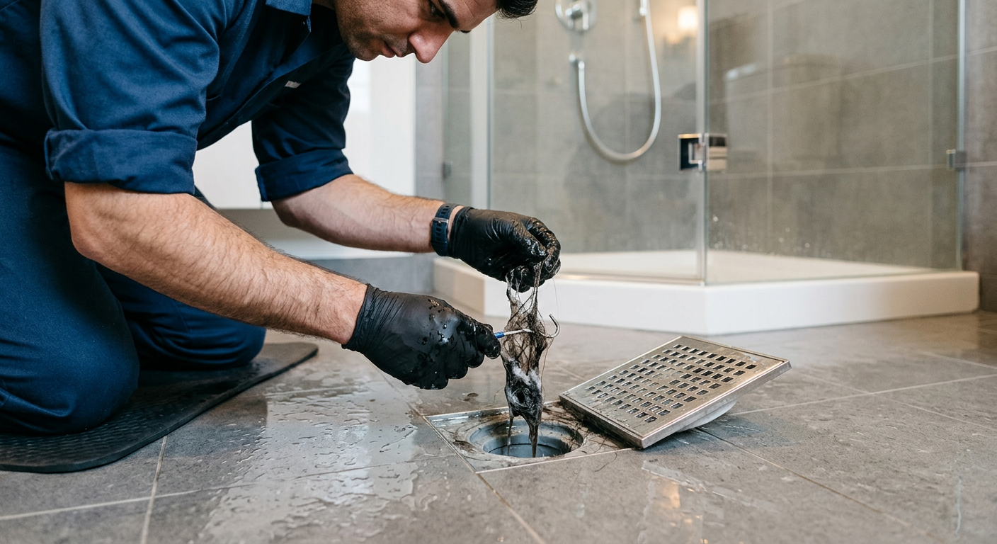 Débouchage de douche bouchée par un plombier à Chatou