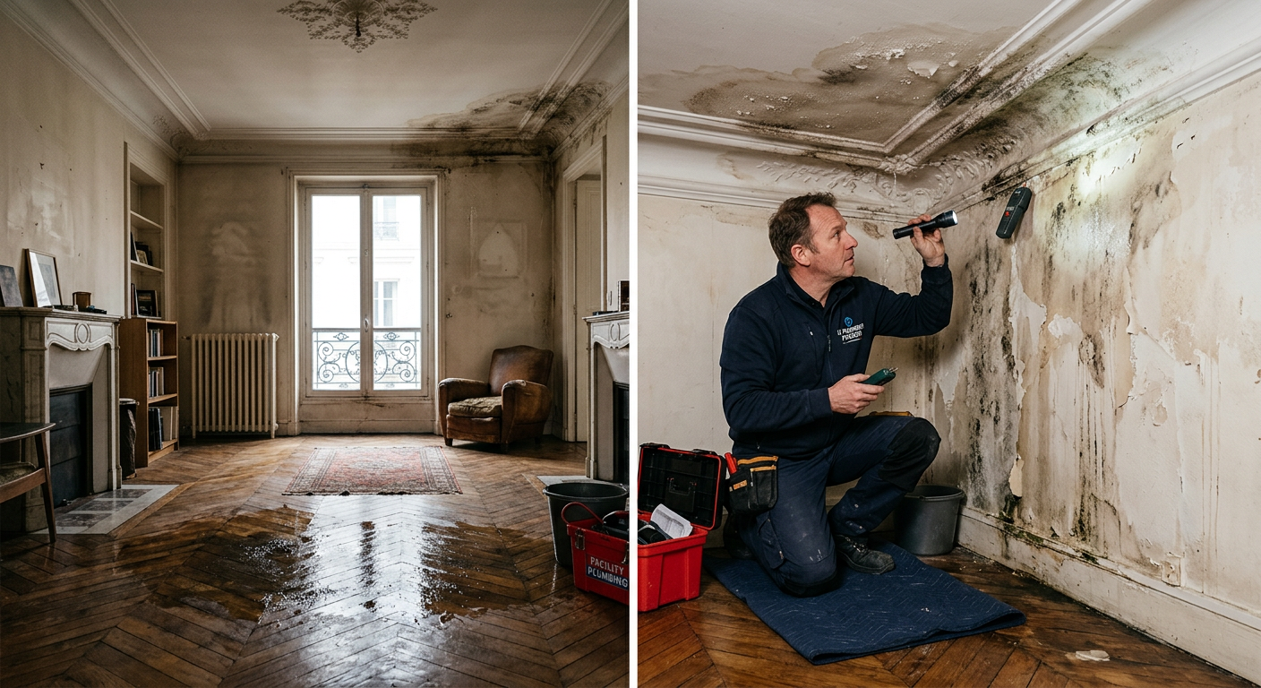 Intervention dégât des eaux dans un appartement à Chatou 78